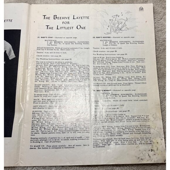 Beehive For Bairns Volume 3 Abridged Vintage Knitting Pattern Booklet By Patons - Picture 8 of 13